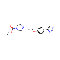 CCOC(=O)N1CCN(CCCOc2ccc(-c3c[nH]cn3)cc2)CC1 ZINC000026826864