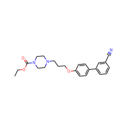 CCOC(=O)N1CCN(CCCOc2ccc(-c3cccc(C#N)c3)cc2)CC1 ZINC000013859967