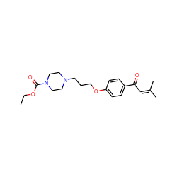 CCOC(=O)N1CCN(CCCOc2ccc(C(=O)C=C(C)C)cc2)CC1 ZINC000013444694