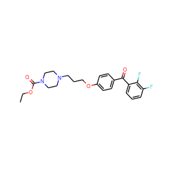 CCOC(=O)N1CCN(CCCOc2ccc(C(=O)c3cccc(F)c3F)cc2)CC1 ZINC000013444707