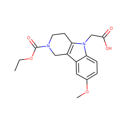 CCOC(=O)N1CCc2c(c3cc(OC)ccc3n2CC(=O)O)C1 ZINC000261361466