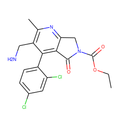 CCOC(=O)N1Cc2nc(C)c(CN)c(-c3ccc(Cl)cc3Cl)c2C1=O ZINC000034804625