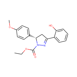 CCOC(=O)N1N=C(c2ccccc2O)C[C@H]1c1ccc(OC)cc1 ZINC000096937638