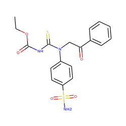 CCOC(=O)NC(=S)N(CC(=O)c1ccccc1)c1ccc(S(N)(=O)=O)cc1 ZINC000148980991