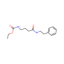 CCOC(=O)NCCCC(=O)NCCc1ccccc1 ZINC000097758819