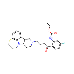 CCOC(=O)Nc1cc(F)ccc1C(=O)CCCN1CC[C@H]2[C@@H](C1)c1cccc3c1N2CCCS3 ZINC000013488005