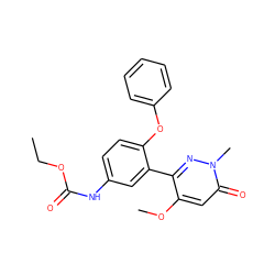 CCOC(=O)Nc1ccc(Oc2ccccc2)c(-c2nn(C)c(=O)cc2OC)c1 ZINC001772593970