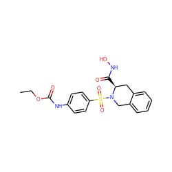 CCOC(=O)Nc1ccc(S(=O)(=O)N2Cc3ccccc3C[C@@H]2C(=O)NO)cc1 ZINC000013797709