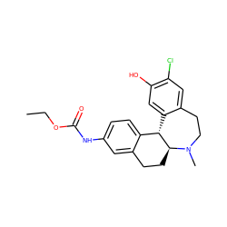 CCOC(=O)Nc1ccc2c(c1)CC[C@H]1[C@H]2c2cc(O)c(Cl)cc2CCN1C ZINC000045384540