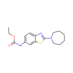 CCOC(=O)Nc1ccc2nc(N3CCCCCC3)sc2c1 ZINC000001563973