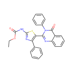 CCOC(=O)Nc1nc(-c2ccccc2)c(-c2nc3ccccc3c(=O)n2-c2ccccc2)s1 ZINC000064516574