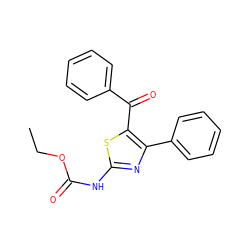 CCOC(=O)Nc1nc(-c2ccccc2)c(C(=O)c2ccccc2)s1 ZINC000004671129