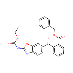 CCOC(=O)Nc1nc2ccc(C(=O)c3ccccc3C(=O)OCc3ccccc3)cc2o1 ZINC001772593601