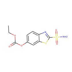 CCOC(=O)Oc1ccc2nc(S(N)(=O)=O)sc2c1 ZINC000026495542