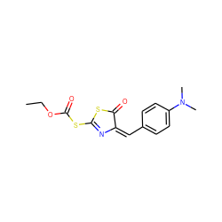 CCOC(=O)SC1=N/C(=C/c2ccc(N(C)C)cc2)C(=O)S1 ZINC000000466797