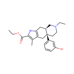 CCOC(=O)c1[nH]c2c(c1C)C[C@@]1(c3cccc(O)c3)CCN(CC)C[C@@H]1C2 ZINC000026746430