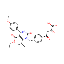 CCOC(=O)c1c(-c2ccc(OC)cc2)nc(=O)n(Cc2ccc(C(=O)CC(=O)C(=O)O)cc2)c1C(C)C ZINC000653761927