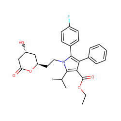 CCOC(=O)c1c(-c2ccccc2)c(-c2ccc(F)cc2)n(CC[C@@H]2C[C@@H](O)CC(=O)O2)c1C(C)C ZINC000013861023