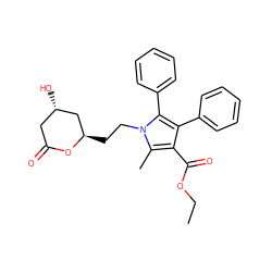 CCOC(=O)c1c(-c2ccccc2)c(-c2ccccc2)n(CC[C@@H]2C[C@@H](O)CC(=O)O2)c1C ZINC000013861017