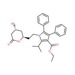 CCOC(=O)c1c(-c2ccccc2)c(-c2ccccc2)n(CC[C@@H]2C[C@@H](O)CC(=O)O2)c1C(C)C ZINC000013861019