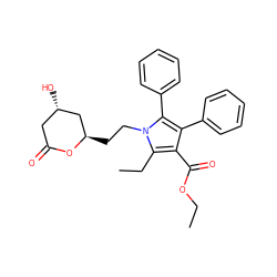 CCOC(=O)c1c(-c2ccccc2)c(-c2ccccc2)n(CC[C@@H]2C[C@@H](O)CC(=O)O2)c1CC ZINC000013861018