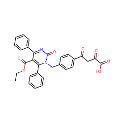 CCOC(=O)c1c(-c2ccccc2)nc(=O)n(Cc2ccc(C(=O)CC(=O)C(=O)O)cc2)c1-c1ccccc1 ZINC000653751508