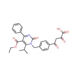 CCOC(=O)c1c(-c2ccccc2)nc(=O)n(Cc2ccc(C(=O)CC(=O)C(=O)O)cc2)c1C(C)C ZINC000653761882