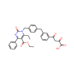 CCOC(=O)c1c(-c2ccccc2)nc(=O)n(Cc2ccc(Cc3cccc(C(=O)CC(=O)C(=O)O)c3)cc2)c1CC ZINC000653748832