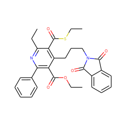 CCOC(=O)c1c(-c2ccccc2)nc(CC)c(C(=O)SCC)c1CCCN1C(=O)c2ccccc2C1=O ZINC000027843540