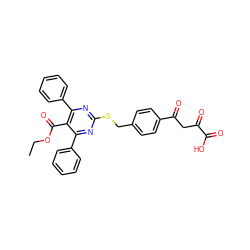 CCOC(=O)c1c(-c2ccccc2)nc(SCc2ccc(C(=O)CC(=O)C(=O)O)cc2)nc1-c1ccccc1 ZINC000653748825