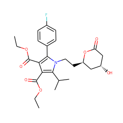 CCOC(=O)c1c(C(=O)OCC)c(C(C)C)n(CC[C@@H]2C[C@@H](O)CC(=O)O2)c1-c1ccc(F)cc1 ZINC000013861021