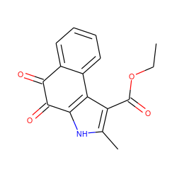 CCOC(=O)c1c(C)[nH]c2c1-c1ccccc1C(=O)C2=O ZINC000002075114