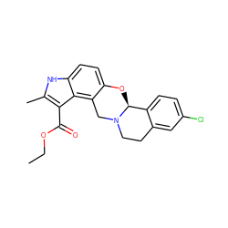 CCOC(=O)c1c(C)[nH]c2ccc3c(c12)CN1CCc2cc(Cl)ccc2[C@@H]1O3 ZINC000013474857