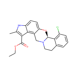 CCOC(=O)c1c(C)[nH]c2ccc3c(c12)CN1CCc2cccc(Cl)c2[C@@H]1O3 ZINC000013474859