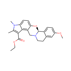 CCOC(=O)c1c(C)n(C)c2ccc3c(c12)CN1CCc2cc(OC)ccc2[C@@H]1O3 ZINC000013474867