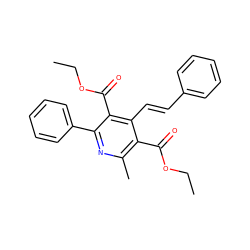 CCOC(=O)c1c(C)nc(-c2ccccc2)c(C(=O)OCC)c1/C=C/c1ccccc1 ZINC000013672338