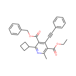 CCOC(=O)c1c(C)nc(C2CCC2)c(C(=O)OCc2ccccc2)c1C#Cc1ccccc1 ZINC000013672342