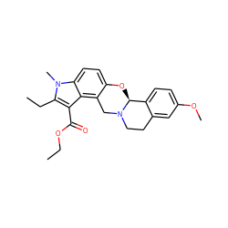 CCOC(=O)c1c(CC)n(C)c2ccc3c(c12)CN1CCc2cc(OC)ccc2[C@@H]1O3 ZINC000013474840