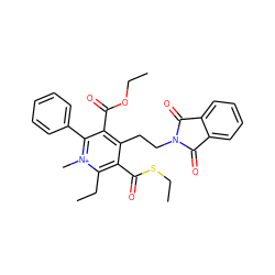 CCOC(=O)c1c(CCN2C(=O)c3ccccc3C2=O)c(C(=O)SCC)c(CC)[n+](C)c1-c1ccccc1 ZINC000027421282