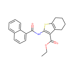 CCOC(=O)c1c(NC(=O)c2cccc3ccccc23)sc2c1CCCC2 ZINC000000704479