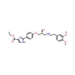 CCOC(=O)c1c[nH]c(-c2ccc(OC[C@@H](O)CNCCc3ccc(OC)c(OC)c3)cc2)n1 ZINC000026019926