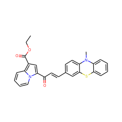 CCOC(=O)c1cc(C(=O)/C=C/c2ccc3c(c2)Sc2ccccc2N3C)n2ccccc12 ZINC000653816318