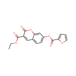 CCOC(=O)c1cc2ccc(OC(=O)c3ccco3)cc2oc1=O ZINC000000149045