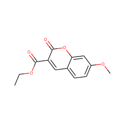 CCOC(=O)c1cc2ccc(OC)cc2oc1=O ZINC000000499358