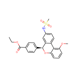 CCOC(=O)c1ccc([C@@H]2Oc3cccc(OC)c3-c3ccc(NS(C)(=O)=O)cc32)cc1 ZINC000001490990