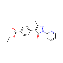 CCOC(=O)c1ccc(-c2c(C)[nH]n(-c3ccccn3)c2=O)cc1 ZINC000082157746