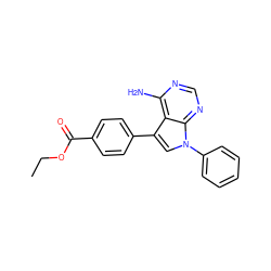 CCOC(=O)c1ccc(-c2cn(-c3ccccc3)c3ncnc(N)c23)cc1 ZINC000028015993