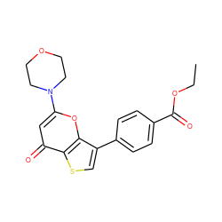 CCOC(=O)c1ccc(-c2csc3c(=O)cc(N4CCOCC4)oc23)cc1 ZINC000101661755