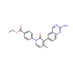 CCOC(=O)c1ccc(-n2ccc(C)c(-c3ccc4nc(N)ncc4c3)c2=O)cc1 ZINC000040976155