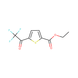 CCOC(=O)c1ccc(C(=O)C(F)(F)F)s1 ZINC000002579845